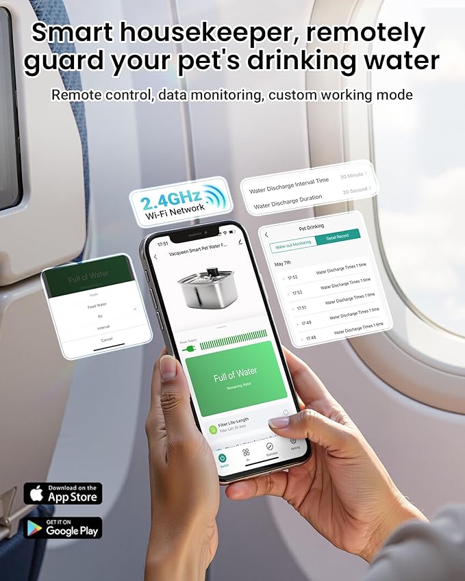 Smart Pet Water Fountain, 10L/338Oz Stainless Steel Cat Water Fountain - Image 2