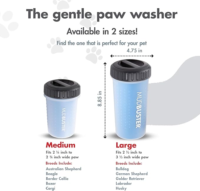 Dexas Lidded MudBuster Large Dog Paw Cleaner, Pro Blue, Fits 2.5"-3.5" Wide Paws - Image 3