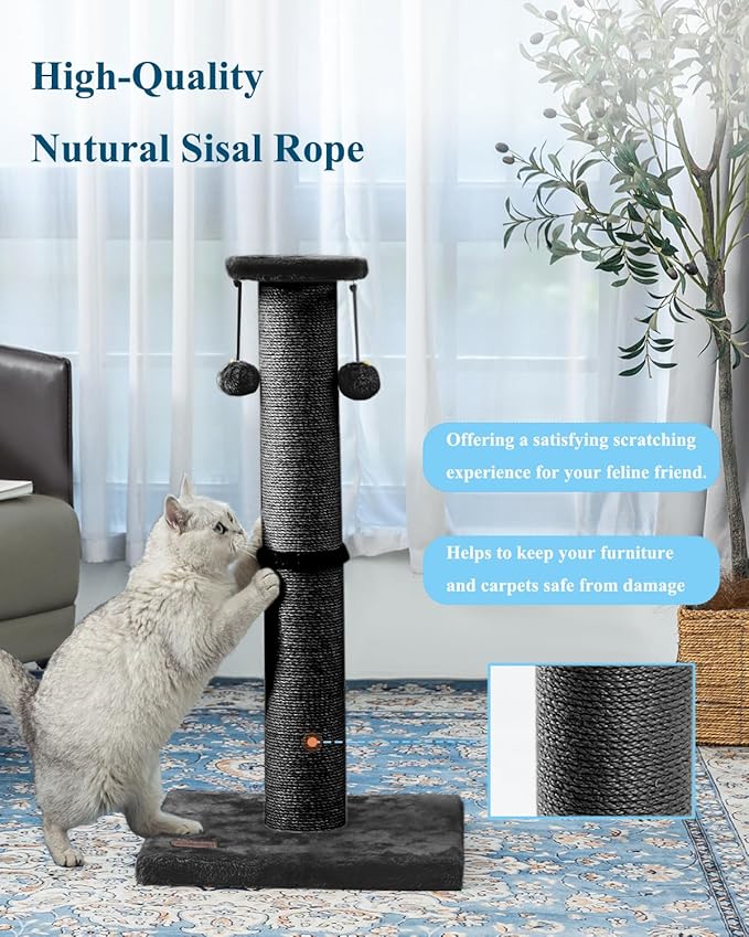 34Inch Tall Cat Scratching Post, 4.3Inch Diameter Large Sisal Cat Scratch Post - Image 5