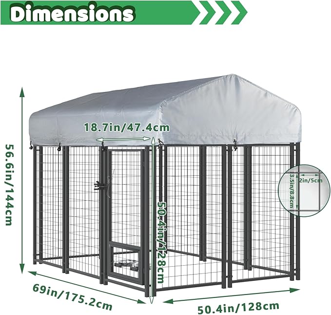 LEMBERI 6x4x4 Outside Dog Kennel - Image 2