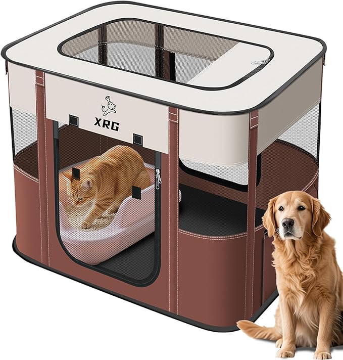 Portable Foldable Pet Playpen Collapsible Crates Kennel Playpen by XRG
