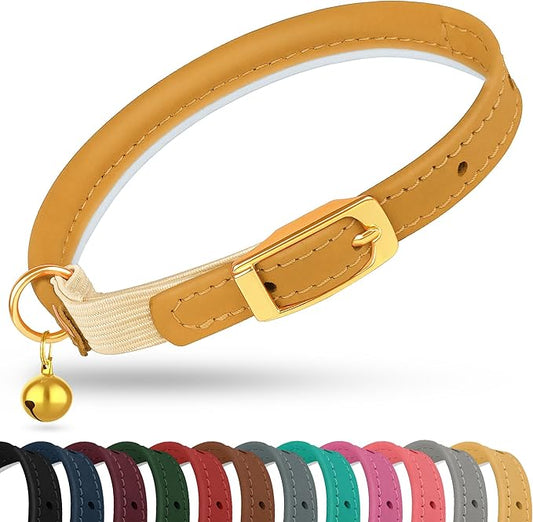 OOPSDOGGY Rolled Leather Cat Collar by OOPSDOGGY