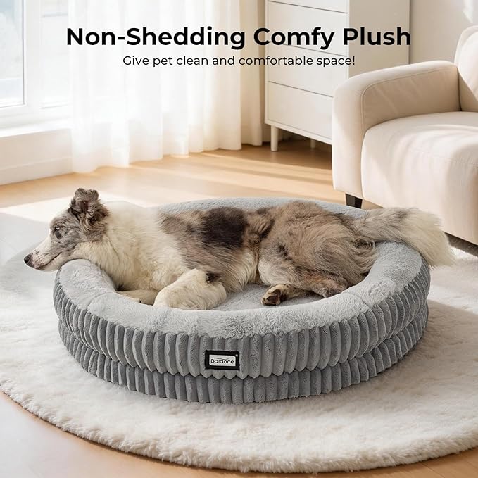 BALANCE Donut Dog Bed, 36 Inches Round Dog Bed Large Size Dogs Washable - Image 2