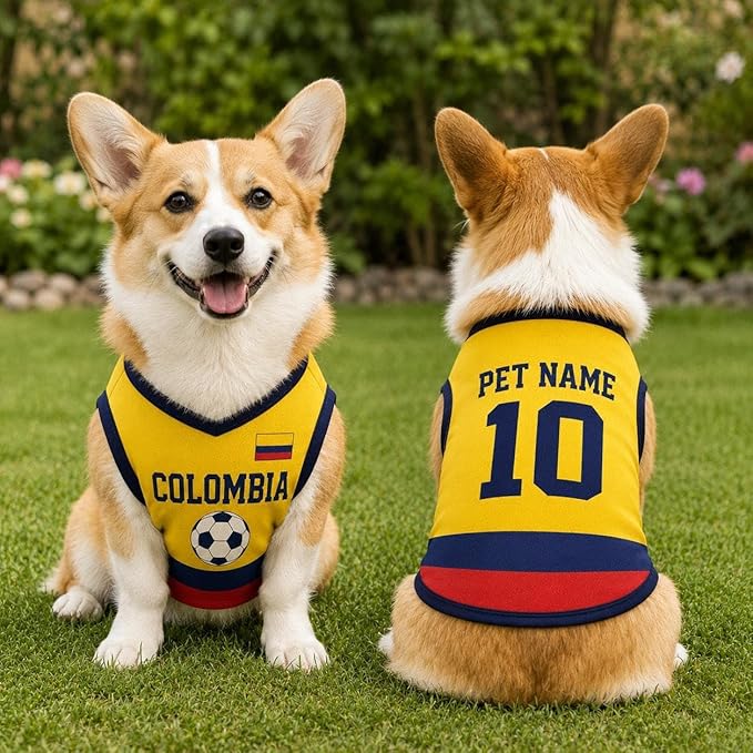 V-DECORPARKS Dog Jersey Custom Name Number, Pets Soccer Jersey by V-Decorparks