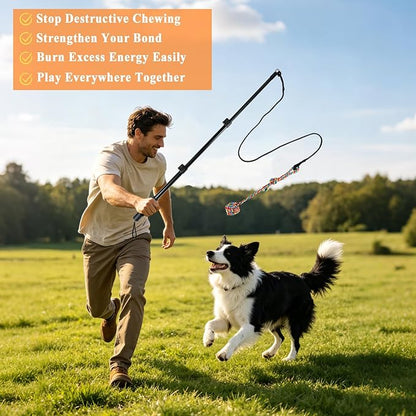 ASOCEA Flirt Pole for Dogs, Heavy Duty Dog Teaser Wand - Image 7