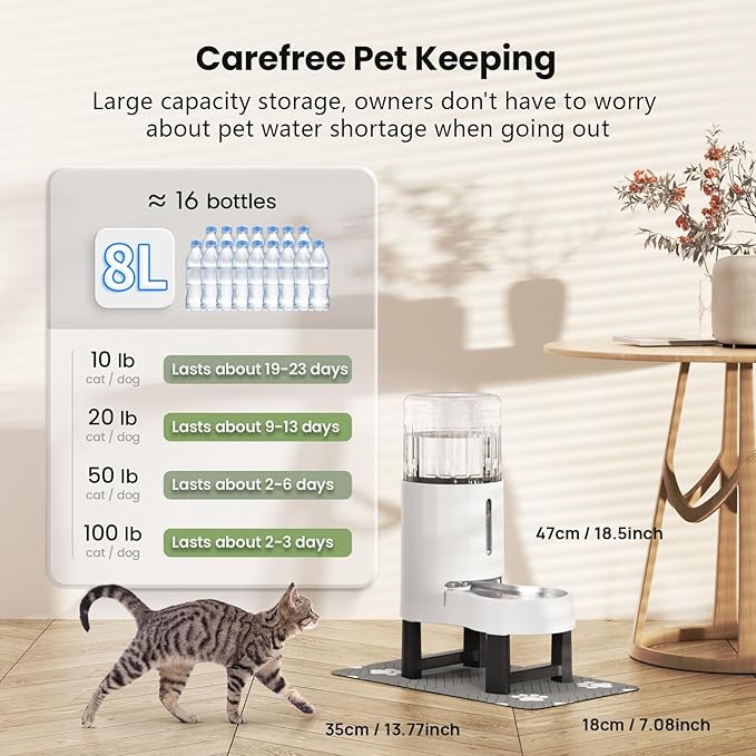 CZPET Elevated Dog Water Bowl Dispenser 8L - Image 5