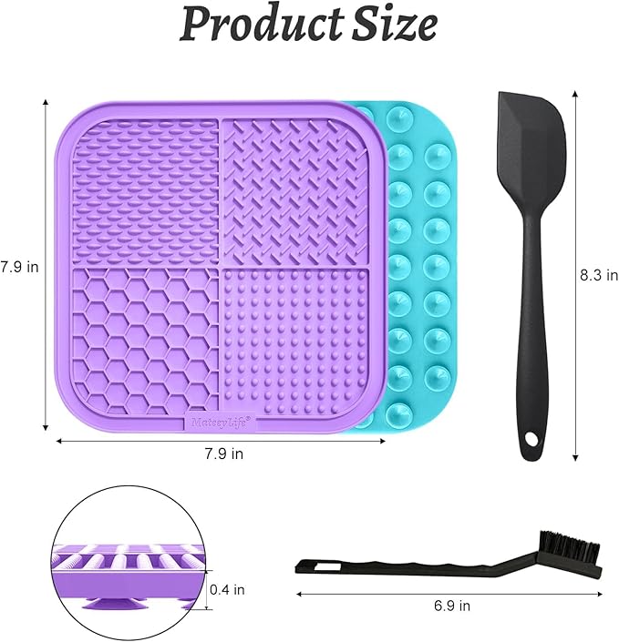 MateeyLife 2PCS Large Lick Mat for Dogs and Cats, Licking Mats for Dog Anxiety - Image 6