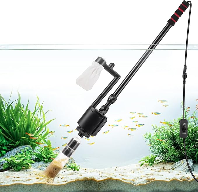 AQQA Electric Aquarium Vacuum Gravel Cleaner, 6 in 1 Automatic Fish Tank Vacuum by AQQA