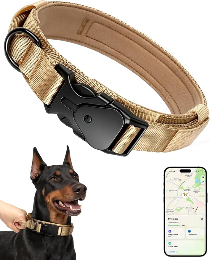Tactical GPS Dog Collar, Mini Bluetooth GPS Dog Tracker, GPS Tracker by Vebiso