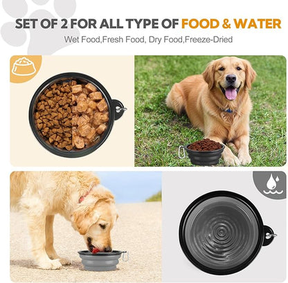 Collapsible Dog Bowl Large 2 Pack, Dog Water Bowls - Image 3