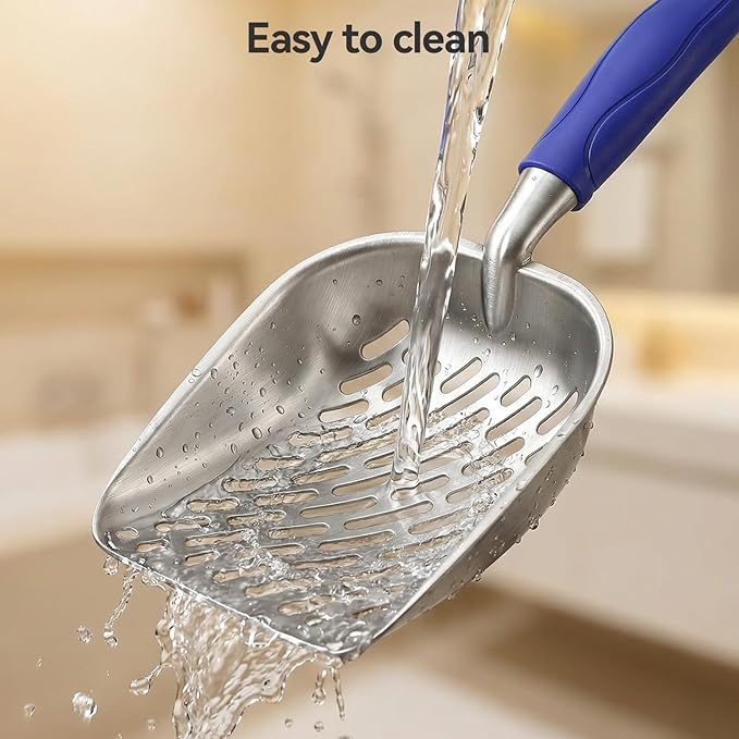 Cat Litter Scoop, Large Long Handle Kitty Metal Scooper, Heavy Duty Aluminum - Image 6