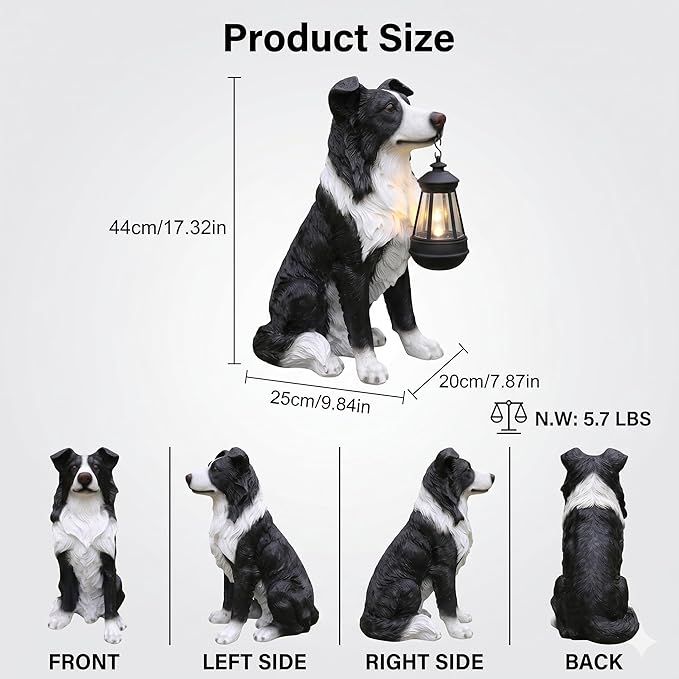 Border Collie Dog Garden Statue - Image 3