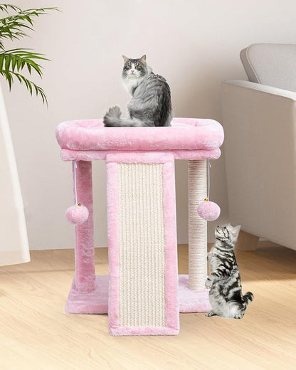 SYANDLVY Small Cat Tree with Scratching Board, Cat Scratching Post - Image 2
