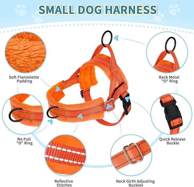 Lukovee No Pull Dog Harness and Leash Set, Soft Padded Small Dog Harness - Image 2