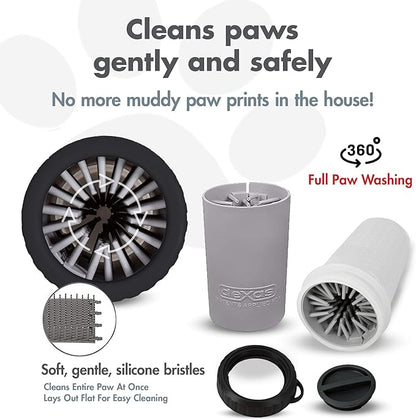 Dexas Lidded MudBuster Medium Dog Paw Cleaner, Light Gray, Fits 1.5"-2.5" Wide - Image 2