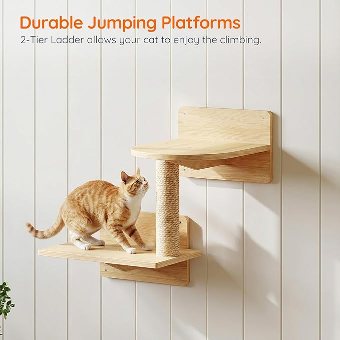 HOOBRO Cat Wall Shelves, Wood Wall Mounted Cat Shelves - Image 5
