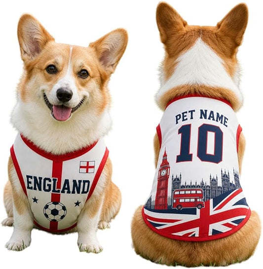 V-DECORPARKS Dog Jersey Custom Name Number, Pets Soccer Jersey by V-Decorparks