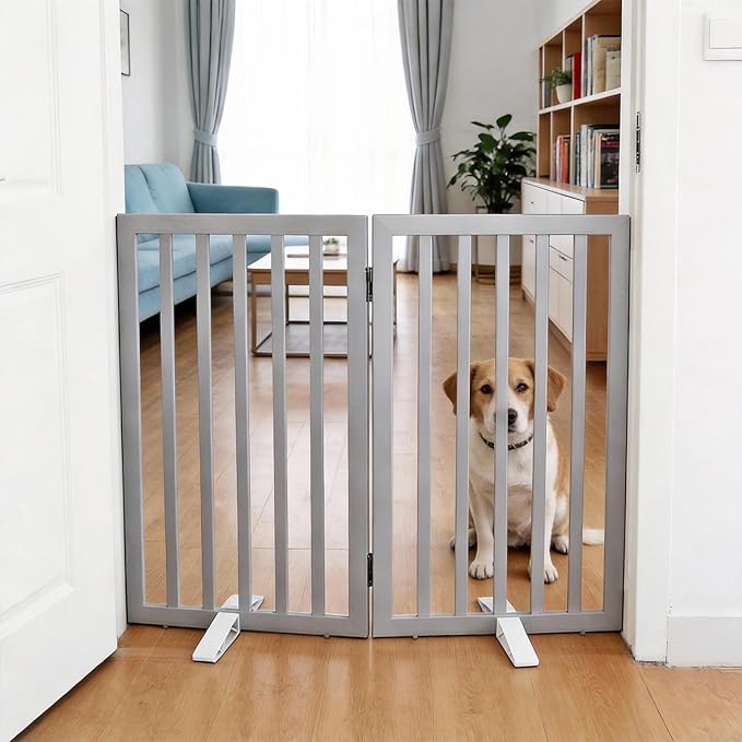 Dog Gate Indoor, Freestanding Dog Fence by SFJC