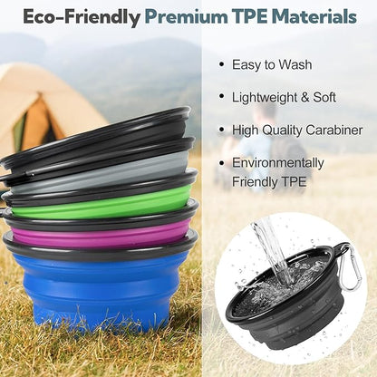 Dog Bowl Collapsible, 2 Pack Portable Foldable Travel Water Bowl Food Dishes - Image 6
