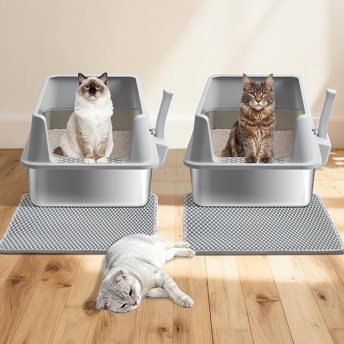 2 Pack Stainless Steel Cat Litter Box - Image 6