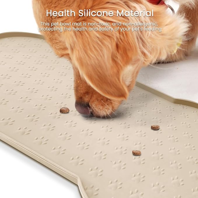 PWTAA Dog Food Mat Anti-Slip Silicone Dog Bowl Mat Thicker Pet Placemat - Image 6