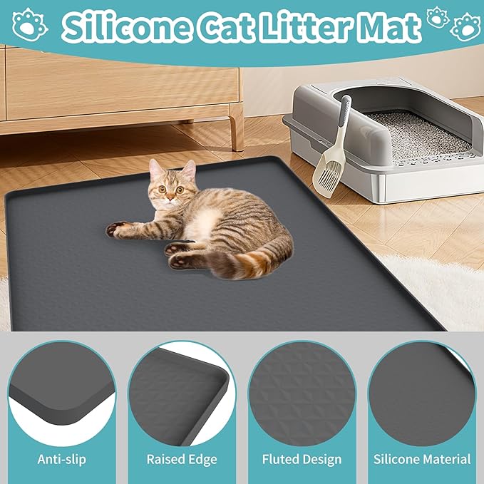 Cat Litter Mat, Silicone Cat Litter Box Mat - Image 3