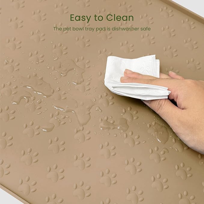 PWTAA Dog Food Mat Anti-Slip Silicone Dog Bowl Mat Thicker Pet Placemat - Image 9