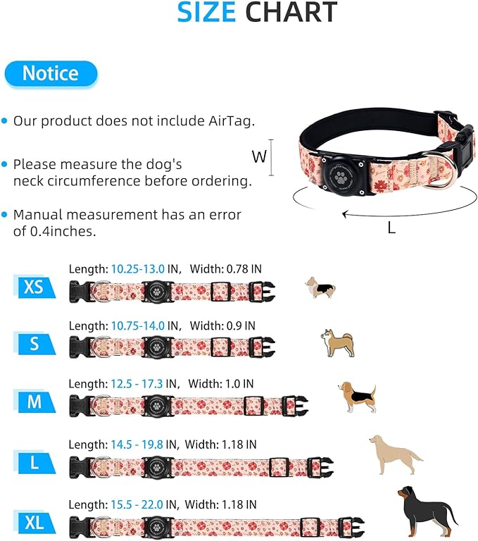 Upgraded AirTag Dog Collar, IP68 Waterproof Air Tag Dog Collar Holder, - Image 5