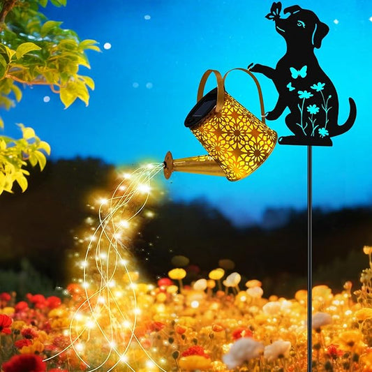 Solar Watering Can Lights, Dog Hanging Lantern Solar Lights Outdoor, Dog Lover by yulloyello