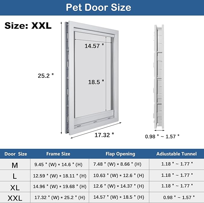 CEESC Large Dog Door for Pets Up to 220 lb, Weatherproof Pet Door - Image 6