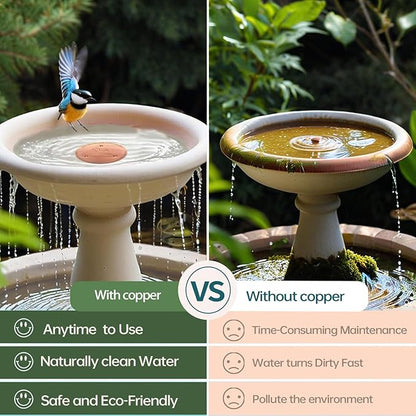 QIANQIANBird Bath Copper Disk, 0.6mm Reinforced 99.99% Pure Copper Cleaning Disk - Image 2