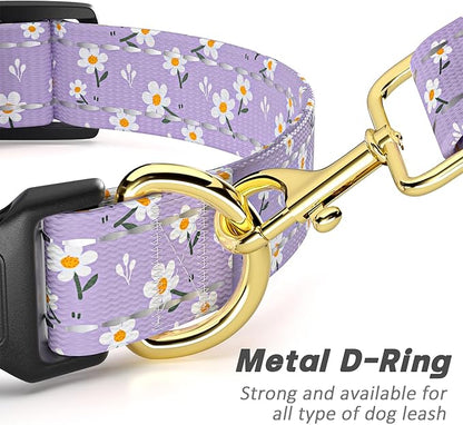 Reflective Dog Collar for Large Dogs, Cute Flower Theme Adjustable Heavy-Duty - Image 5