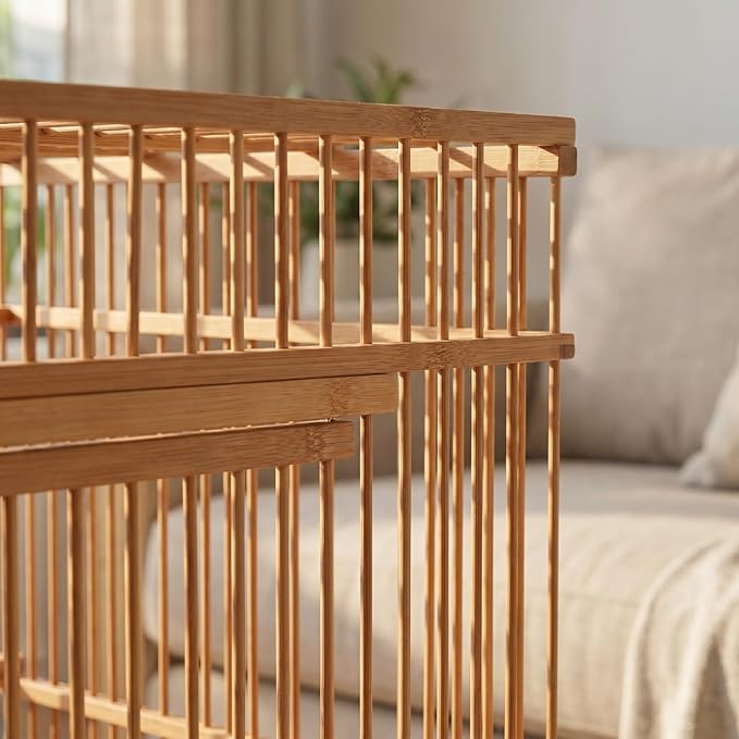 Totority Bamboo Woven Small Bird Cage - Image 3