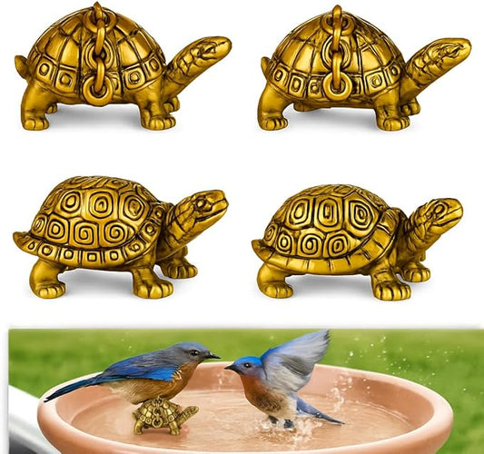 4 Pcs Copper Bird Bath Disk Accessories Decorations, Mini Turtle Birdbath by Kahedincy