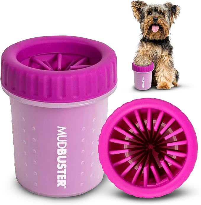 Dexas MudBuster Portable Dog Paw Cleaner, Fuchsia by Dexas
