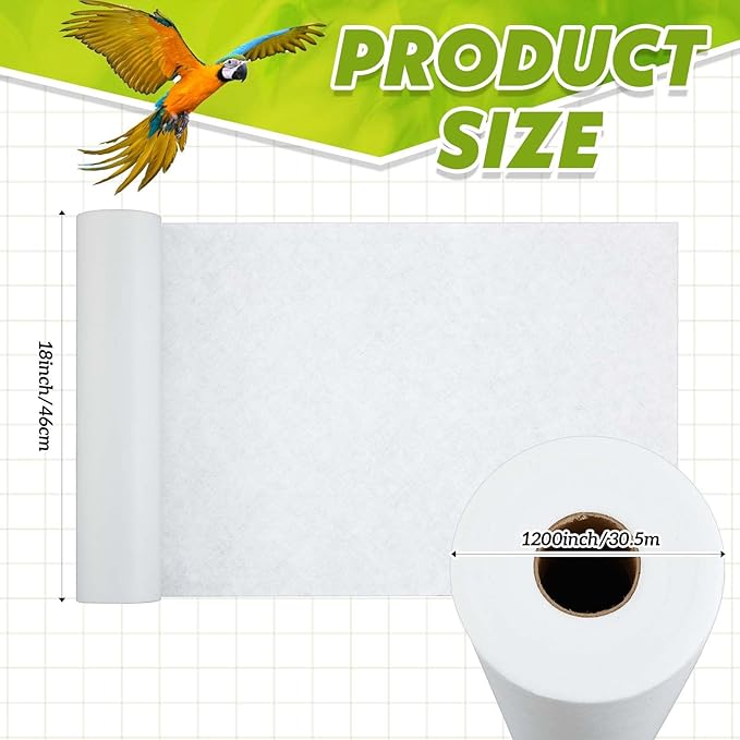 Drydiet 100 ft x 18 Inch Bird Cage Liner Disposable Parakeet Cage Liners Precut - Image 2