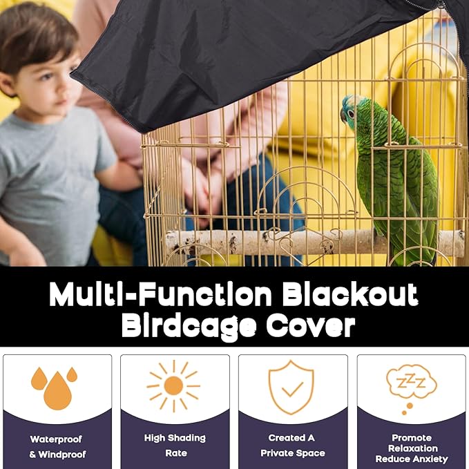 QBLEEV Round Parrot Birdcage Cover Pet Universal Blackout Cage Cover Shade - Image 6
