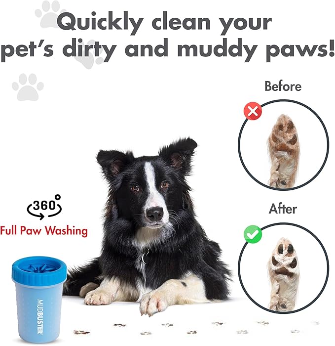 Dexas MudBuster Medium Dog Paw Cleaner, Pro Blue, Fits 1.5"-2.5" Wide Paws - Image 4