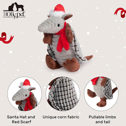 Hollypet Plush Dog Squeaky Toy Stuffed Armadillo Animal Pet Puppy Chew Toys - Image 3