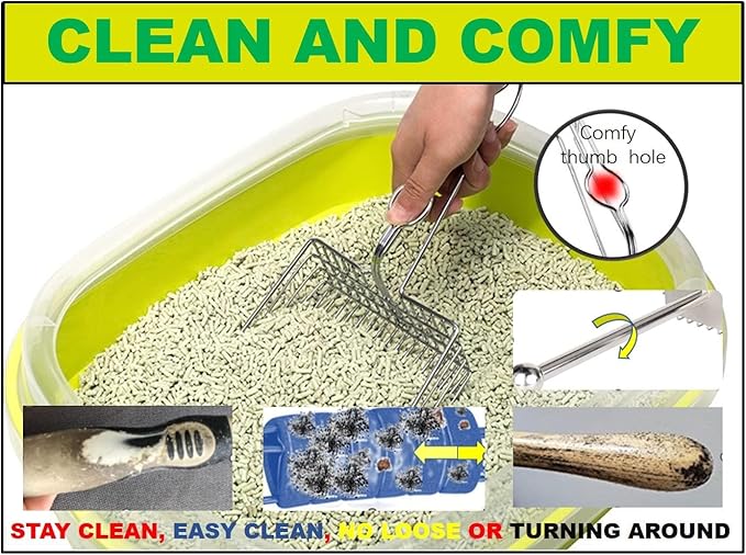 Qualiall All Metal Litter Scoop, Solid Metal Sifter, Cat Litter Scoop Metal - Image 4
