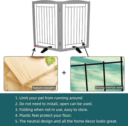 ZJSF Freestanding Dog Fence Indoor, Foldable Dog Gate - Image 6