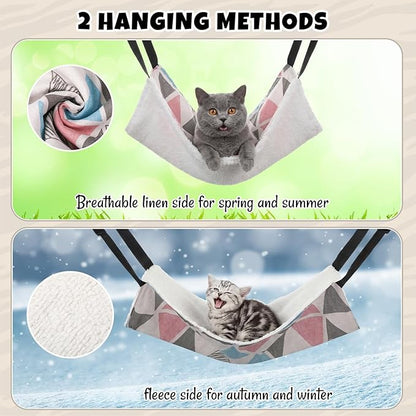 BBTO 3 Pcs Reversible Pet Hammock Soft Plush Cat Hanging Hammock Guinea Pig Bed - Image 6