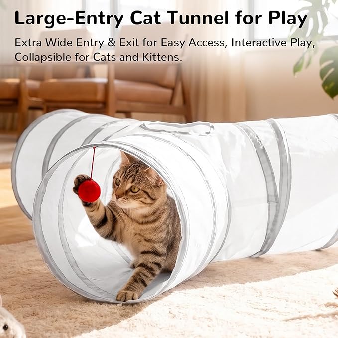 Tempcore Cat Tunnel for Indoor Cats, 3-Way Collapsible Play Tunnel - Image 3
