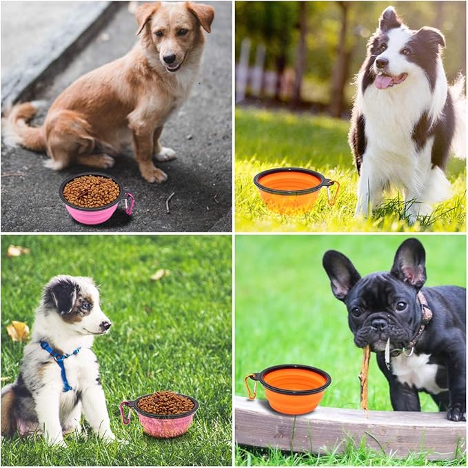 SLSON Collapsible Dog Bowls, 2 Pack, Portable Pet Feeding Watering Dish - Image 6