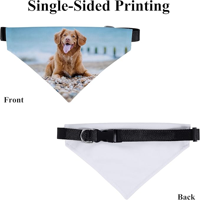 Personalized Dog Bandanas with Buckle Name Photo Logo Custom Neckwear Dog Scarf - Image 3