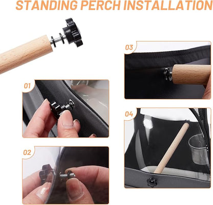 Bird Carrier for Travel with Clear Windows, Breathable Safe Fabric, Lightweight - Image 5