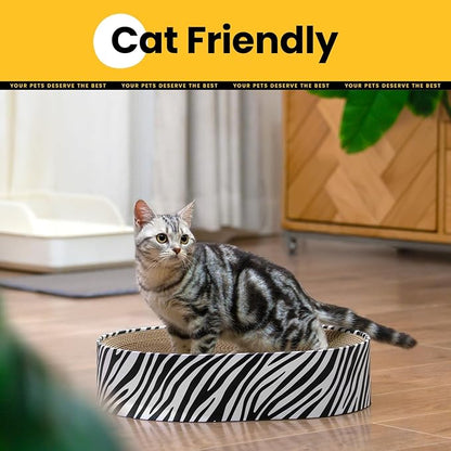 Conlun Oval Cat Scratcher Bed, 2-in-1 Cat Scratching Board, Natural Corrugated - Image 5