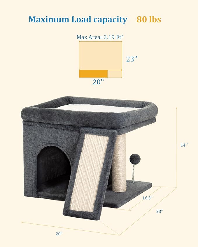 Aechonow Cat Tree for Large Cats, 14Inch Cat Tree Tower - Image 6