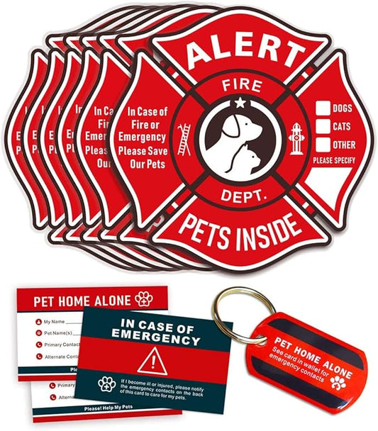 Pet Alert Stickers Static Cling Window Decals Emergency Pets Rescue Sign by WINGKIND