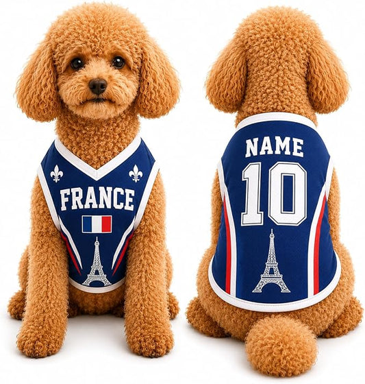 V-DECORPARKS Personalized Pet Soccer Jersey Custom Name Number Dog Cat Football by V-Decorparks